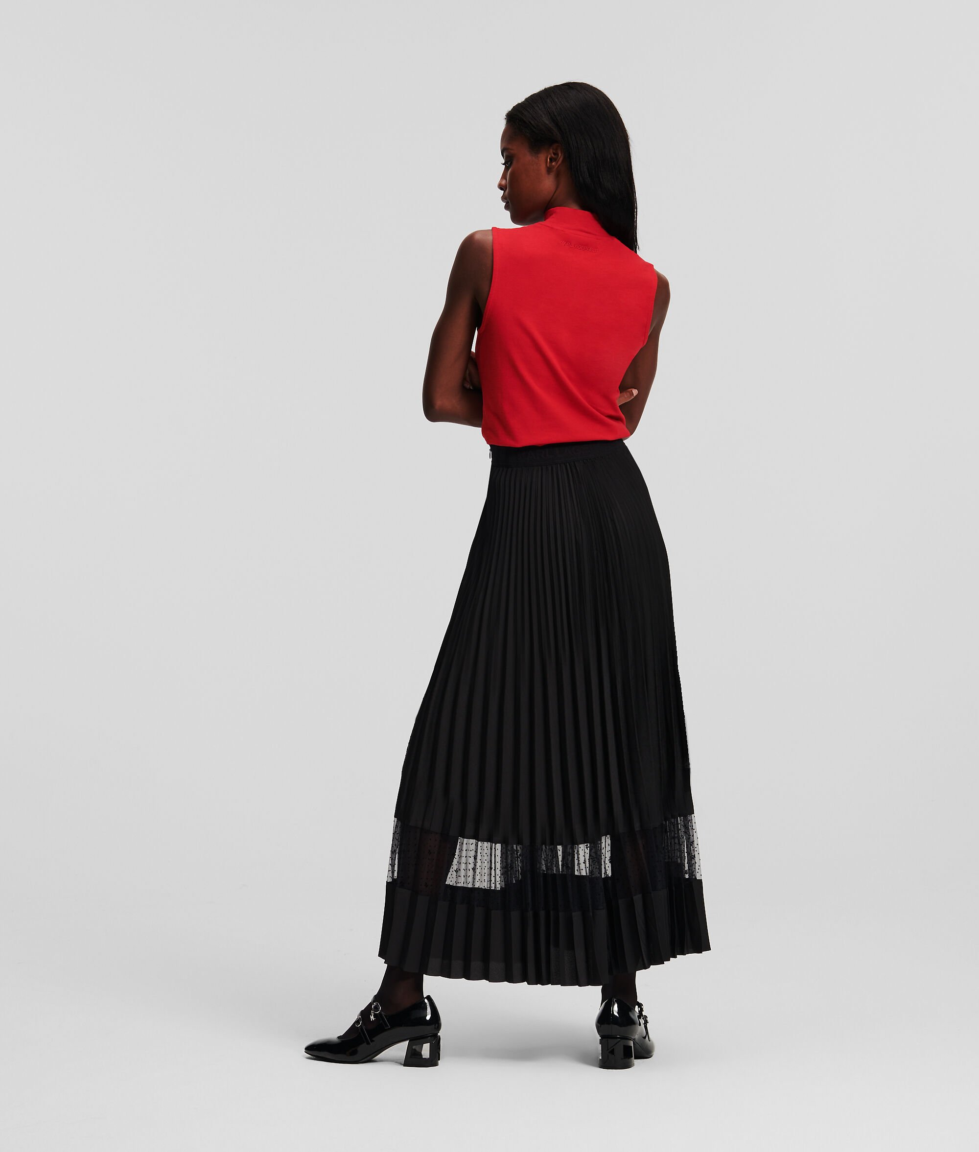 (image for) Lively KL MONOGRAM PLEATED MIDI SKIRT